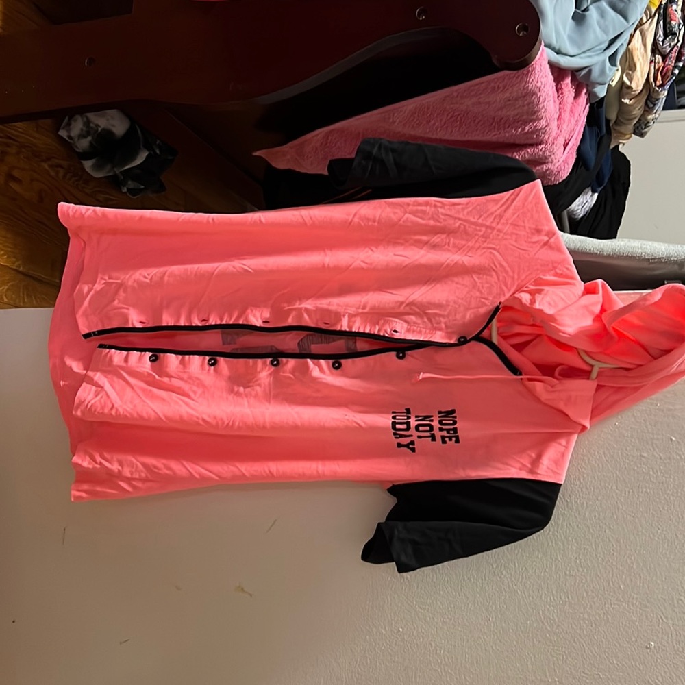 Short sleeve hoodie/button down shirt